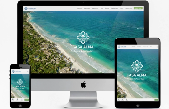 Ejemplo de sitio web profesional para hotel desarrollado por Rincones.mx para generar reservaciones